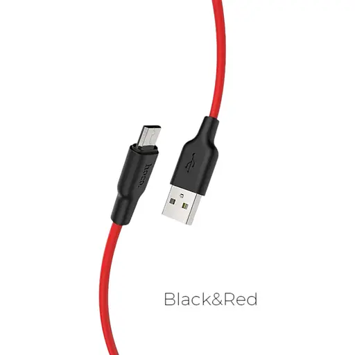 Кабель Hoco Micro USB Silicone X21 Plus 2 метра красный - фото 1