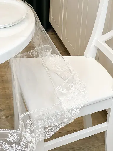 Силиконовая скатерть с молочным кружевом Блюмарин 15 см 390х150 см - фото 7