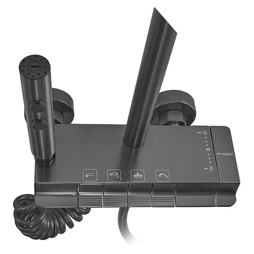 Душевая система с кнопочным переключателем из алюминия Champion PBD-009-J graphite CH6550, Графит - фото 7