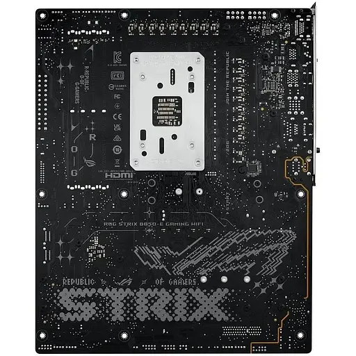 Материнська плата Asus AM5 Rog Strix B850-E Gaming WIFI, B850, 4xDDR5, Int.Video (CPU), 4x SATA3, 5xM.2, 1x 5Gb, WiFi 7, Bluetooth 5.4, 10xUSB 3.2/8xUSB 2.0, HDMI/DP, ATX - фото 6