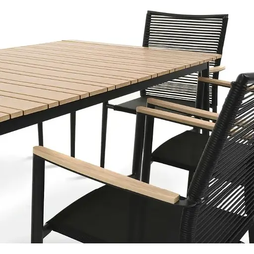 Комплект садовой мебели Di Volio Breno 6+1 черный/бежевый - фото 7