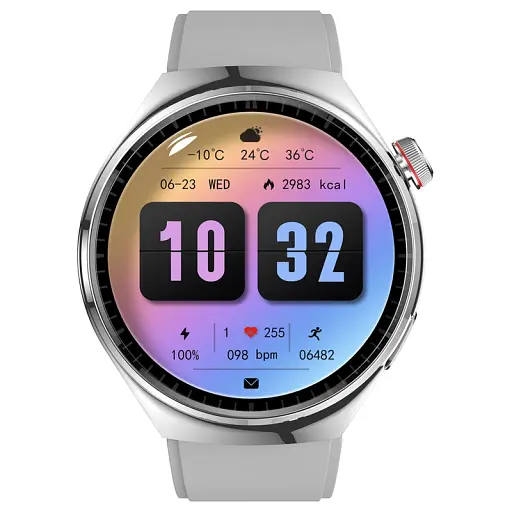 Смарт-часы LEMFO LF38-Y13 силиконовый ремешок Silver (17848) - фото 2