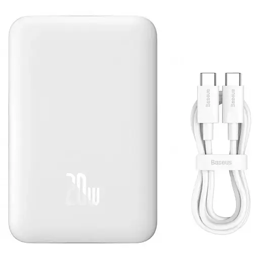 Портативний ЗП Power Bank Baseus Magnetic Mini 20W c БЗП 10000 mAh (PPCX070001) White - фото 6
