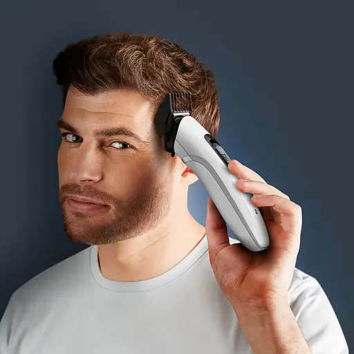 Триммер Rowenta Trim & Style, для бороды, носа, усов и головы, сеть+акум., насадок-7, сталь, белый - фото 6