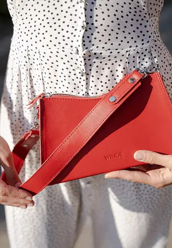 Жіноча шкіряна сумка Sally червона - фото 2