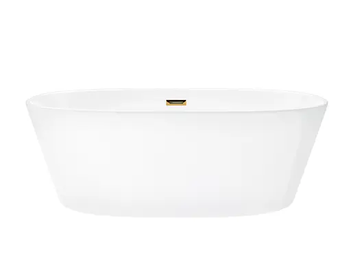 Ванна акриловая отдельностоящая Corsan Salna 170x72 + слив-перелив gold E026XLGL Золотой - фото 2