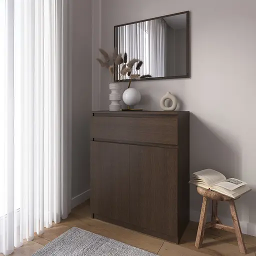 Комод тумба Vays R-23, з шухлядою та відділенням з полицями, без ручок, ЛДСП, 80×40×98 см - для дому, спальні, передпокою - фото 3