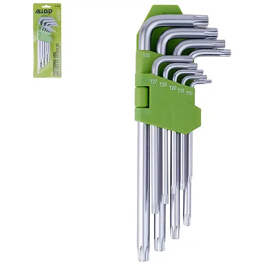 Набор ключей Alloid Torx изогнутых удлиненных T10-T50, 9 предметов (НТ-0918) - фото 3