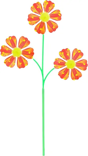 Ветряная вертушка, цветок 3 шт., диаметр 9 см, палочка 20 см, 15x19x2 см/28x9x2 см (В ассортименте)