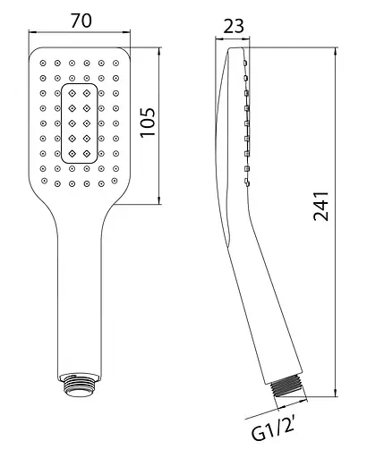 Ручной душ Imprese W070SQT3, Хром - фото 2