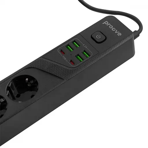 Мережевий фільтр Proove Power Strip P-04 (4 розетки + 4 USB + 2 Type-C) 2М black (PSP442420001) - фото 4