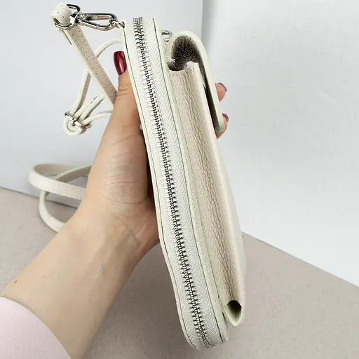 Гаманець з чохлом для телефону з ручкою на плече Virginia Conti 03047 бежевий - фото 4