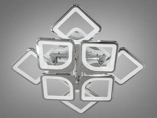 Светодиодная люстра смарт светильник с пультом, подсветкой, 130W, хром - фото 4