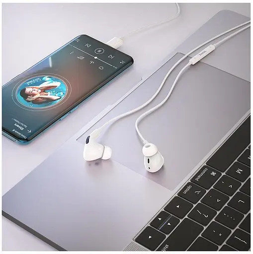 Навушники HOCO M101 Pro Crystal sound Type-C wire-controlled digital earphones with microphone White - фото 3