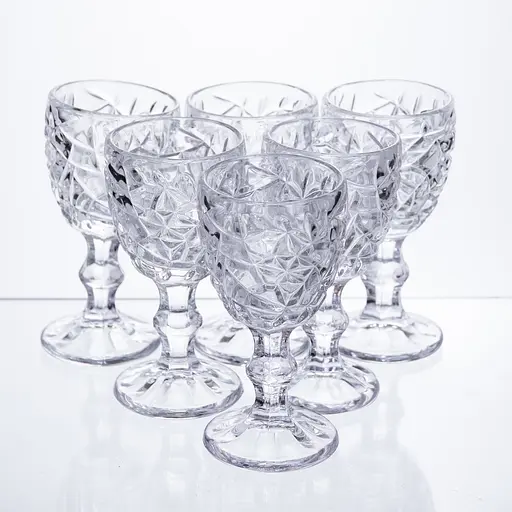 Набір чарок на ніжці 6 штук 50 мл для горілки наливки подарункові чарки скляні Yiwu HP-19-170 - фото 1