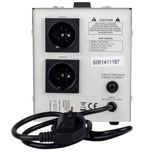 Стабілізатор напруги Volt Polska AVR 2000VA 150Vac-270Vac - фото 2