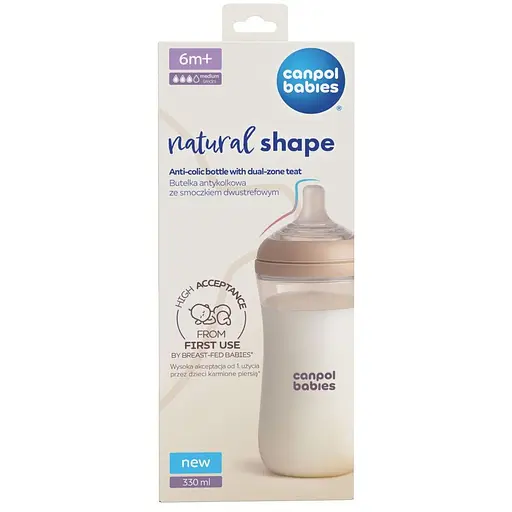 Бутылочка антиколиковая Canpol babies Natural Shape с соской Dual-zone 330 мл (35/402) - фото 4