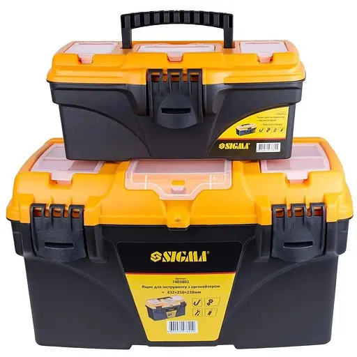 Набір ящиків для інструменту 2в1 Sigma з органайзером 320×165×136мм, 432×250×238мм 7403761 - фото 1