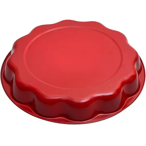 Форма для випікання пирога з тефлоновим покриттям, кругла, з хвилеподібними краями (діаметр 29.5 см), Kitchen Master Червоний 87558 - фото 7