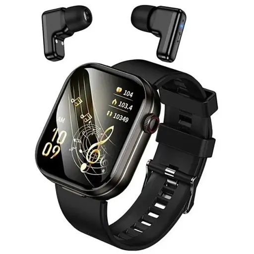 Смарт годинник Hoco DYD05 2в1 з TWS гарнітурою та функцією дзвінка чорний - фото 1