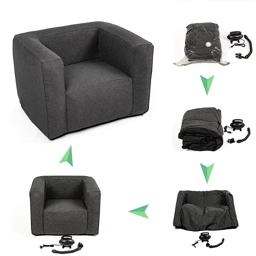 Надувное кресло Wall Sticker SW-00002292 серое - фото 3