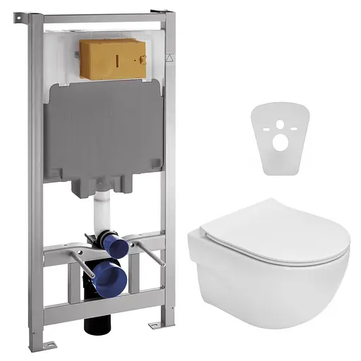 Комплект инсталляция 3 в 1 Volle Master Neo 201010 + унитаз Roca Meridian Rimless A34H242000 укороченный с сидением Soft Close Slim, Белый - фото 1