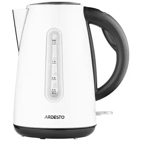 Электрочайник Ardesto EKL-F300W, белый, 1.7л, 2150Вт, strix контроль, нерж.сталь - фото 1