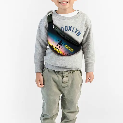 Сумка-бананка дитяча Скейтбординг з принтом ,32х15см,сумка скейтборд для хлопчика через плече (00170)