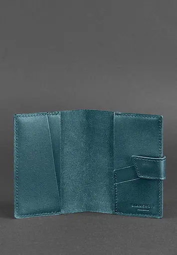 Кожаная обложка для паспорта 4.0 зеленая - фото 4