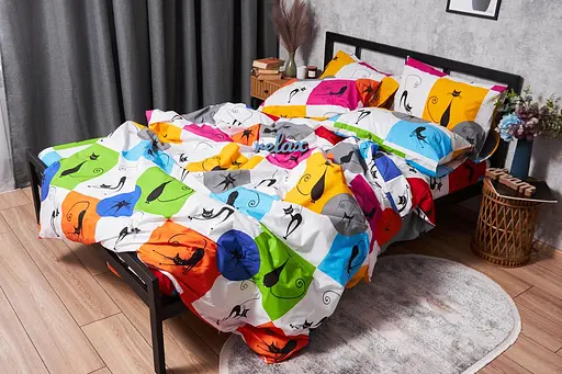 Пододеяльник Moon&Star Бязь Gold Люкс Cat Brawlers Двуспальный 175x210 см - фото 4