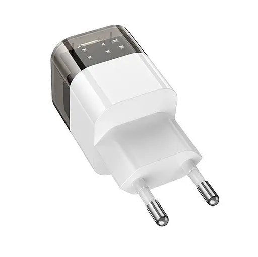 Мережевий зарядний пристрій Hoco C125A Transparent tribute single-port PD20W charger ( EU ) Transparent Чорний - фото 3
