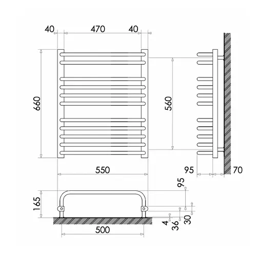 Рушникосушка водяна Heizung WU 11/55 660х550 - фото 6