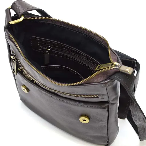 Чоловіча шкіряна сумка через плече TARWA 22х25.5х4 см sum0025759 - фото 2