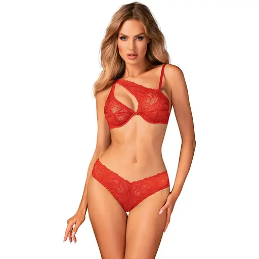 Комплект білизни Obsessive Atenica XS/S червоний