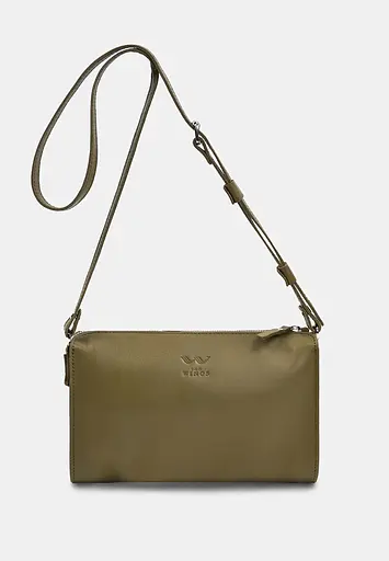 Шкіряний млатч оливковий краст - фото 3