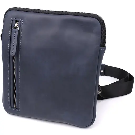 Сумка невеликого розміру для чоловіків на плече із натуральної вінтажної шкіри SHVIGEL 20х22х4 см sum0027428 - фото 1