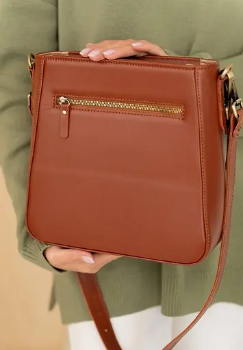 Жіноча шкіряна сумка Stella світло-коричнева - фото 10