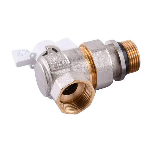 Кран кульовий кутовий з американкою Q Professional QP004 PN40 3/4″ антипротікання, Білий метелик - фото 3