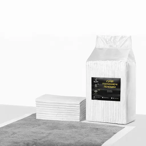 Пелюшки для собак Пухнасте Щастя 40х60 см з бамбуковим вугіллям 50 шт. Чорні - фото 1