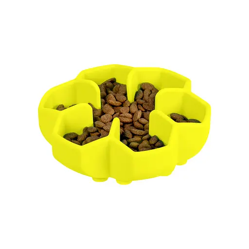 Миска для медленного питания Waudog Silicone 450 мл желтая - фото 6