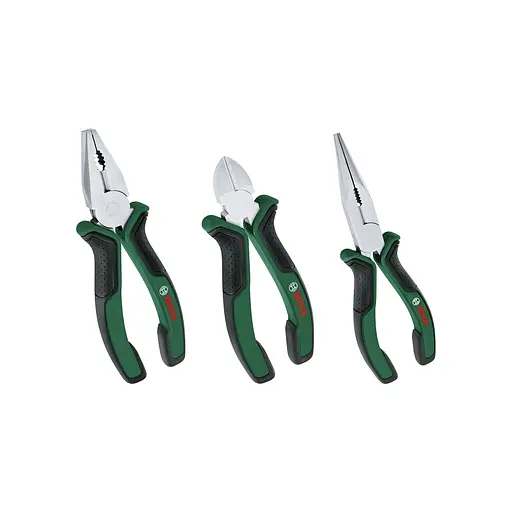 Плоскогубцы Bosch набор 3 шт, комбинированные, удлиненные, бокорезы (1.600.A02.C0S) - фото 1