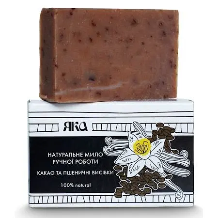 Мило туалетне натуральне ручної роботи Какао та пшеничні висівки ЯКА 75 г - фото 1