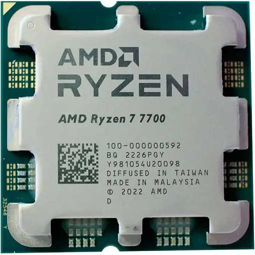 Процессор AMD Ryzen 7 8C/16T 7700 3.8/5.3GHz Max 40MB, 65W, AM5 tray with Radeon Graphics - фото 1