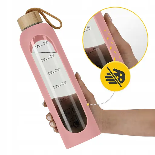 Пляшка для води 4FIZJO спортивна 1000 мл скляна Pink (P-5905973403887) - фото 5