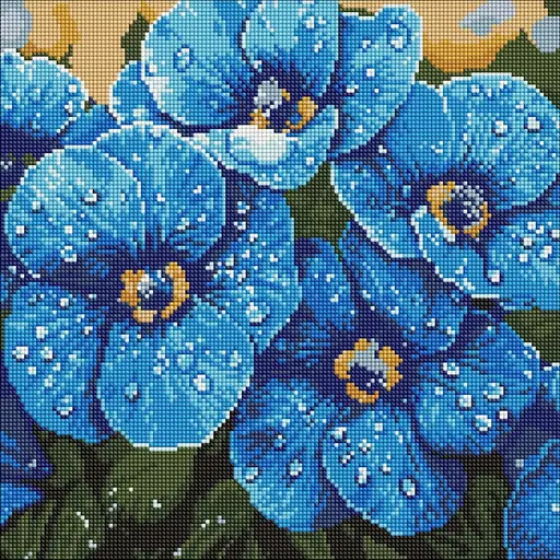 Алмазная мозаика Фиалки в росе ©art_selena_ua Ideyka AMO8228, 40х40 см - фото 1