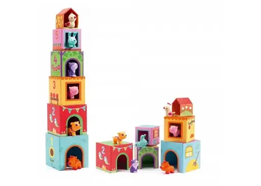 Настольная игра Djeco Топанимо ферма (6 кубиков + 6 животных) (Topanifarm) (DJ09108) - фото 4