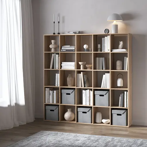 Книжкова полиця стелаж Vays M-4 з 25 комірками ЛДСП 178x29x178 см для дому офісу дитячої або вітальні - фото 3