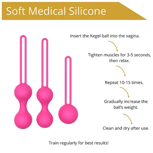 Вагинальные шарики Erospace Sweet Play A12, 3 шт., розовый - фото 6