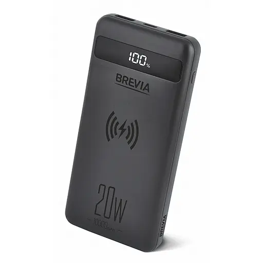 Повербанк (Power Bank) Brevia 10000mAh 20W Wireless Qi10W Li-Pol, LCD(45118)