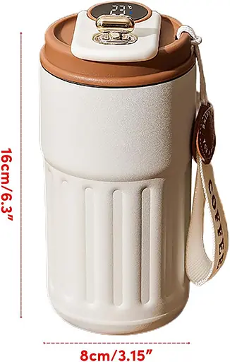 450 мл вакуумний ізольований кухоль з нержавіючої сталі герметичний дисплей температури Кавова чашка з кришкою для кави - фото 2